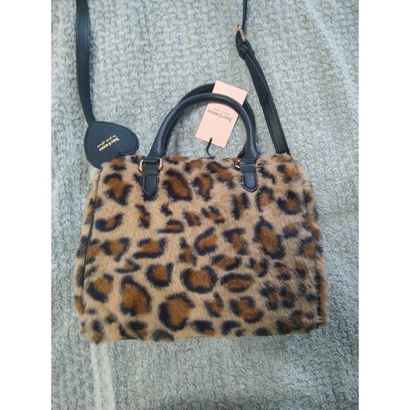 Juicy Faux Fur Leopard Satchel Bag Y2k Nwt - Picture 9 of 11